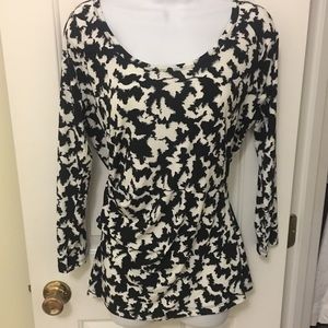 Ivanka Trump Black White abstract blouse